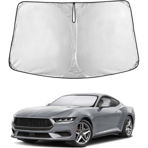 EcoNour Windshield Sunshade Compatible for Ford Mustang 2015-2024 2025 2026 | (NOT for Ford Mustang Mach-E) Sun Visor for Front Windshield & Window Sun Shade Cover, UV Heat Protector, Car Accessories