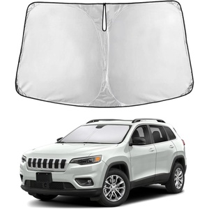 EcoNour Windshield Sunshade Compatible for Jeep Cherokee SUV 2014-2023 | (Not for Jeep Grand Cherokee) Sun Visor for Front Window Sun Shade Cover, UV Heat Protector, Car Accessories