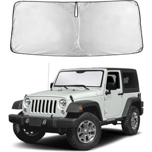 EcoNour Windshield Sunshade Compatible for Jeep Wrangler 1997-2016 2017 | Sun Visor for Front Windshield & Window Sun Shade Cover, UV Heat Blocker & Protector, Car Accessories