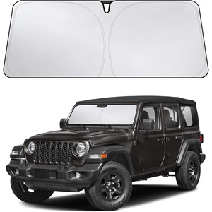 EcoNour Windshield Sunshade Compatible for Jeep Wrangler 2019-2025 2026 | Sun Visor for Front Windshield & Window Sun Shade Cover, UV Heat Blocker & Protector, Car Accessories