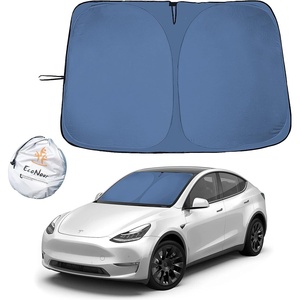 EcoNour Windshield Sunshade for Tesla Model Y | 300T Polyester Shield for Tesla Model Y Sunshade | Tesla Model Y Sun Visor Window Shade | Car Interior Tesla Accessories for Summer