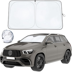 Windshield Sunshade V Cut | Car Shade Front Windshield | Windshield Protector for Maximum UV Rays and Sun Heat Protection | Car Accessories for Interior Protection | Large (64″ x 34″)