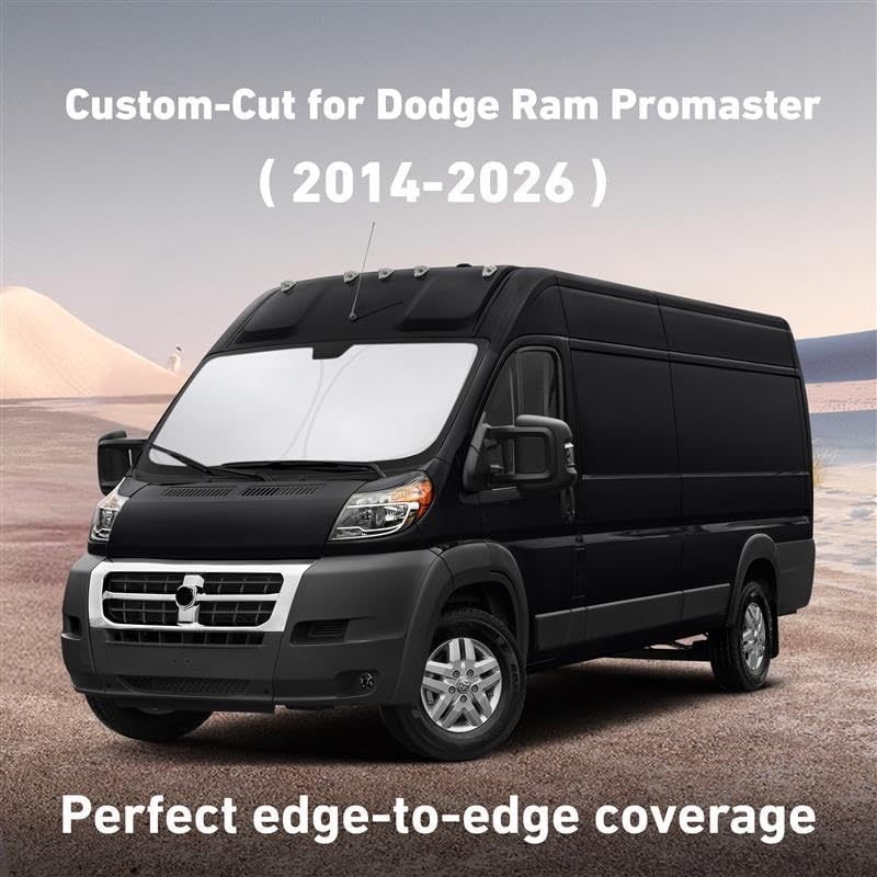 image:imageEcoNour Windshield Sunshade Compatible for Dodge RAM Promaster 20142026 Sun Visor for Front Windshield amp Window Sun Shade Cover UV Heat Blocker amp Protector Car Accessories