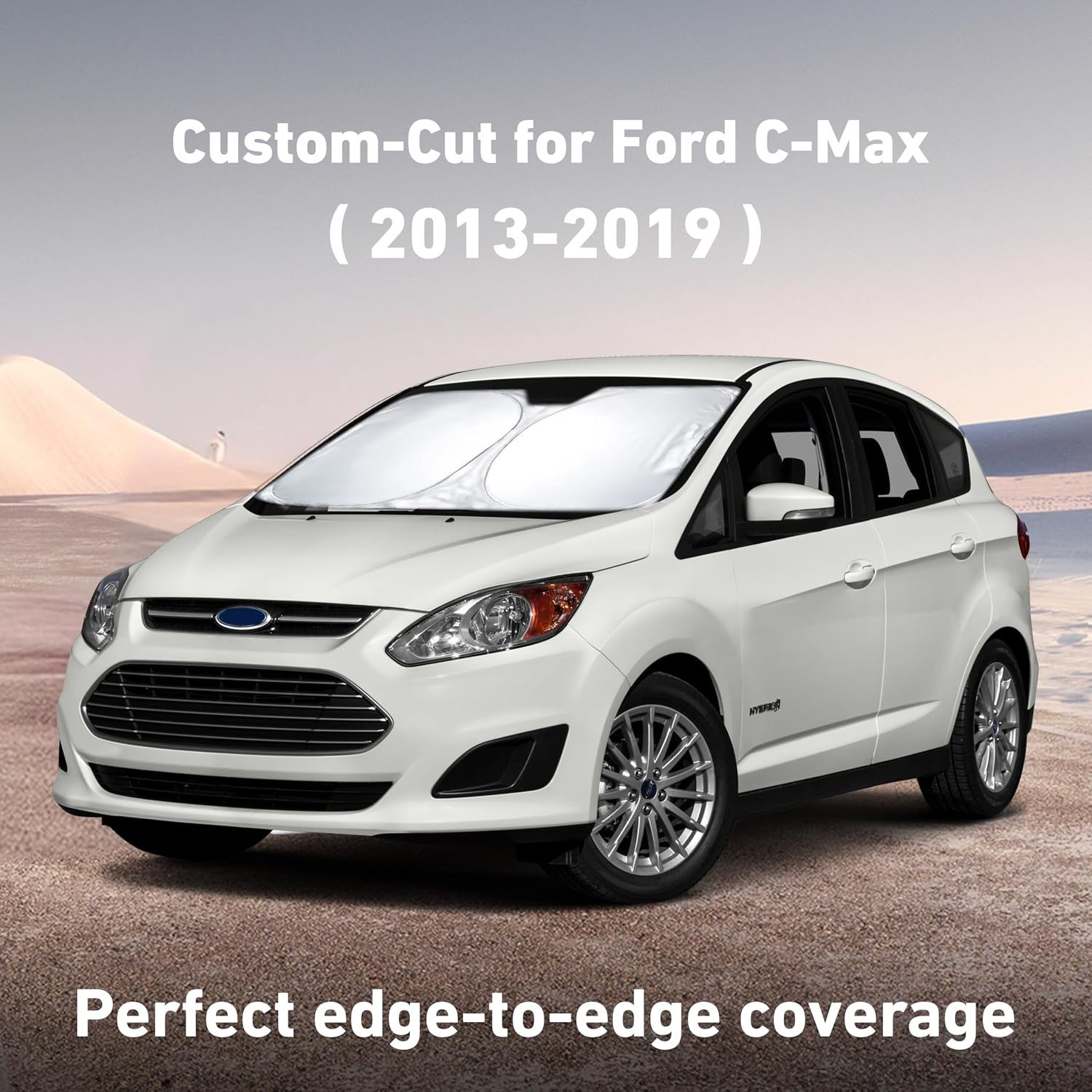 image:imageEcoNour Windshield Sunshade Compatible for Ford CMax 20132017 2018 2019 Sun Visor for Front Windshield amp Window Sun Shade Cover UV Heat Blocker amp Protector Car Accessories