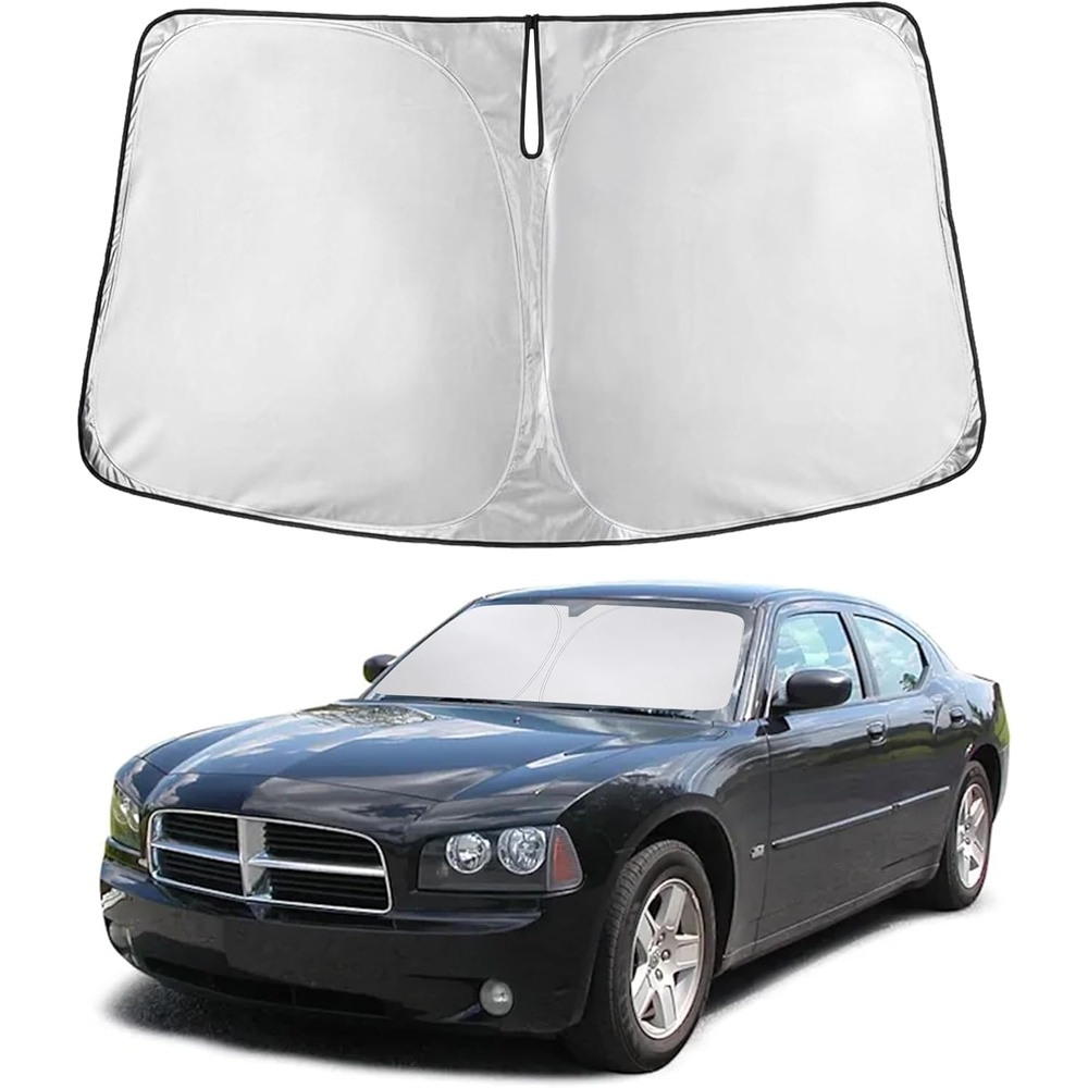 image:imageEcoNour Windshield Sunshade Compatible for Dodge Charger 20062009 2010  Sun Visor for Front Windshield amp Window Sun Shade Cover UV Heat Blocker amp Protector Car Accessories