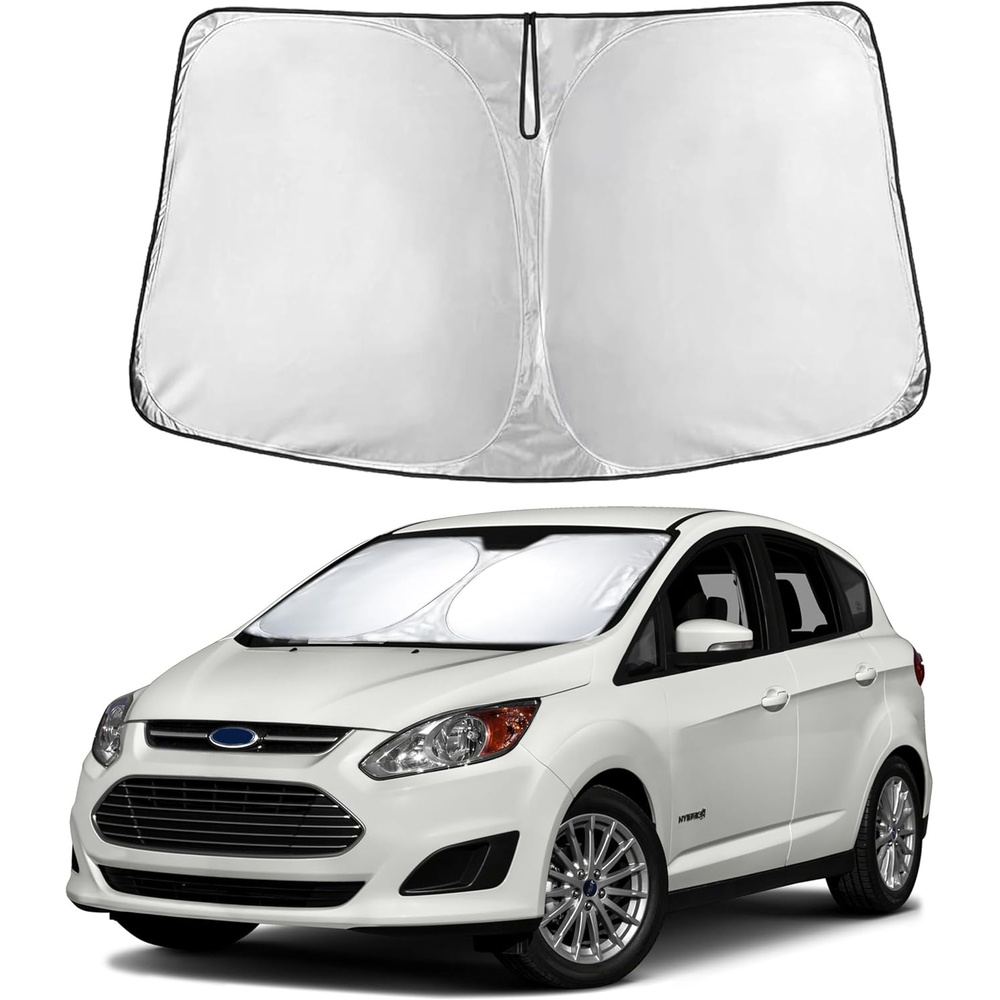 image:imageEcoNour Windshield Sunshade Compatible for Ford CMax 20132017 2018 2019  Sun Visor for Front Windshield amp Window Sun Shade Cover UV Heat Blocker amp Protector Car Accessories