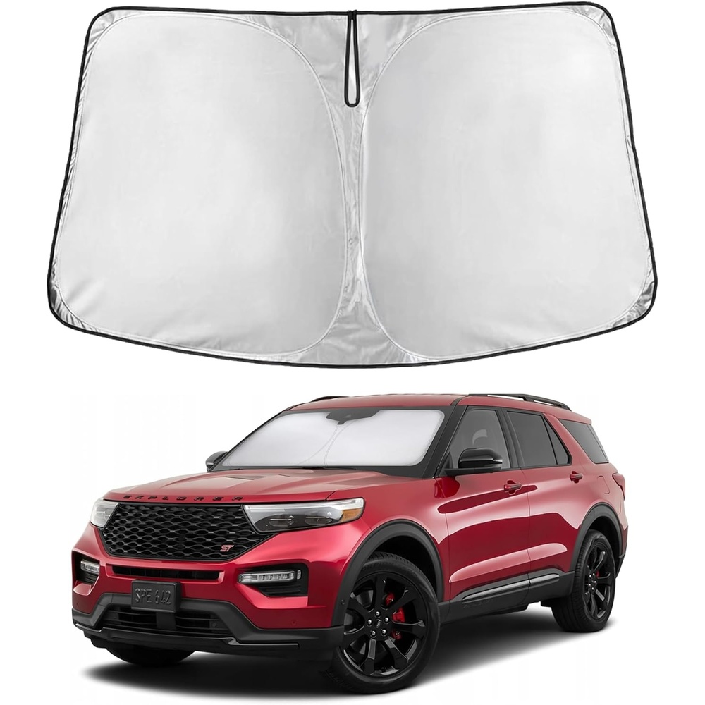 image:imageEcoNour Windshield Sunshade Compatible for Ford Explorer 20202025 2026  Sun Visor for Front Windshield amp Window Sun Shade Cover UV Heat Blocker amp Protector Car Accessories