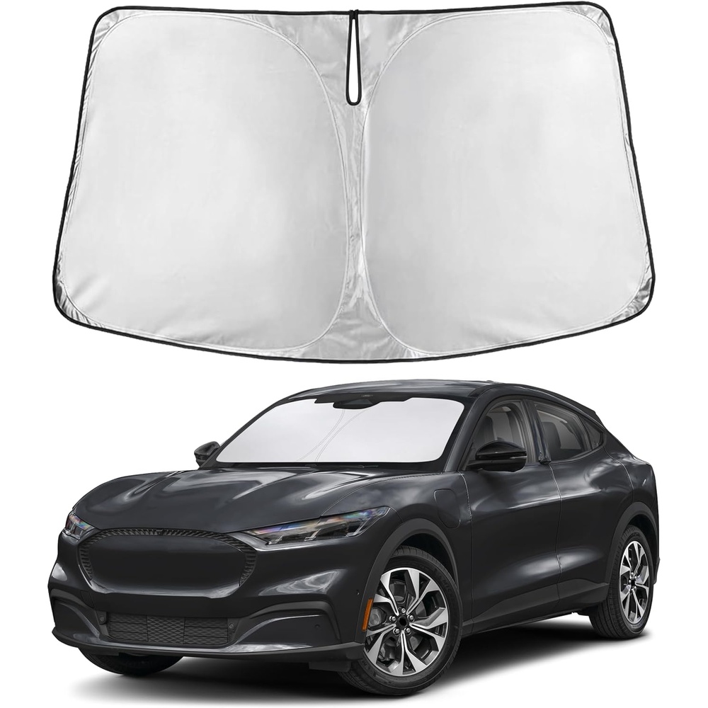 image:imageEcoNour Windshield Sunshade Compatible for Ford Mustang MachE 20212026 Sun Visor for Front Windshield amp Window Sun Shade Cover UV Heat Blocker amp Protector Car Accessories