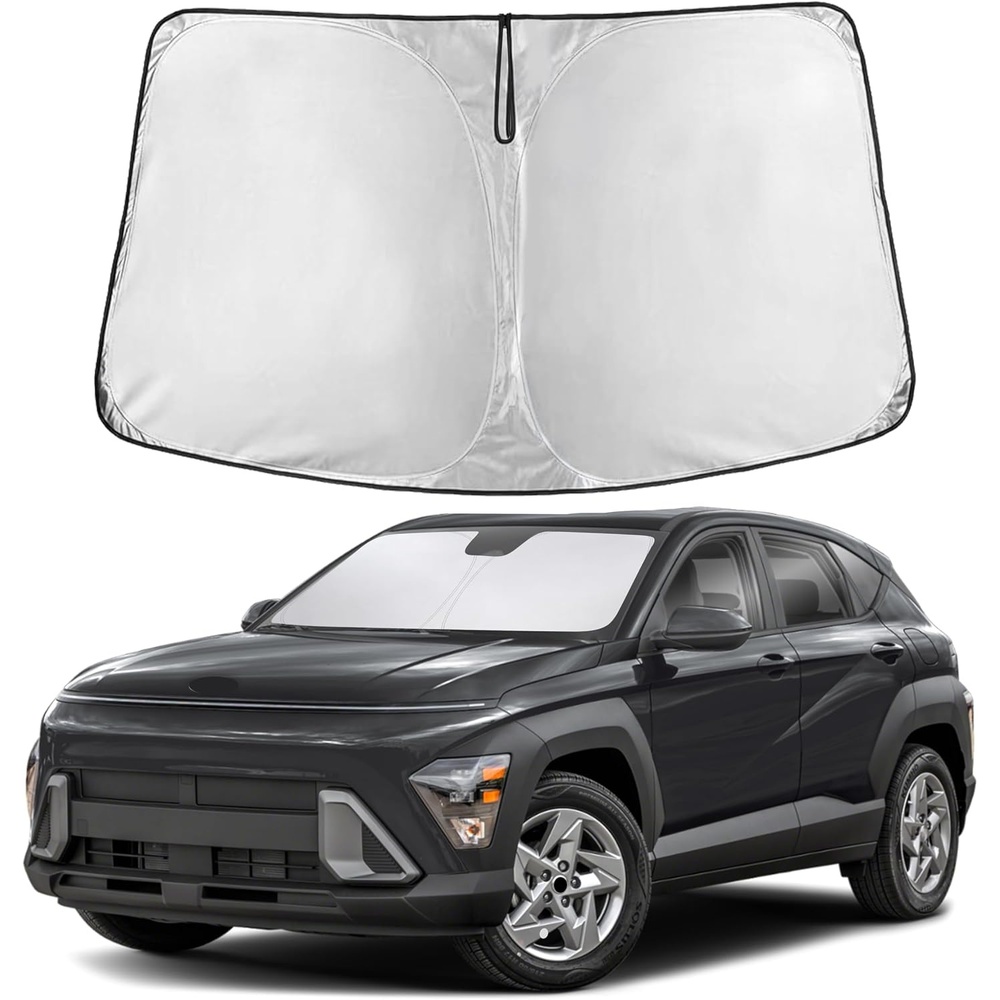 image:imageEcoNour Windshield Sunshade Compatible for Hyundai Kona 2024 2025 2026  Sun Visor for Front Windshield amp Window Sun Shade Cover UV Heat Blocker amp Protector Car Accessories