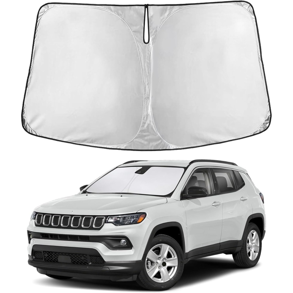 image:imageEcoNour Windshield Sunshade Compatible for Jeep Compass 20172023 2024 2025  Sun Visor for Front Windshield amp Window Sun Shade Cover UV Heat Blocker amp Protector Car Accessories