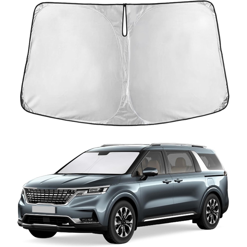 image:imageEcoNour Windshield Sunshade Compatible for Kia CarnivalSedona 20152021 Sun Visor for Front Windshield amp Window Sun Shade Cover UV Heat Blocker amp Protector Car Accessories