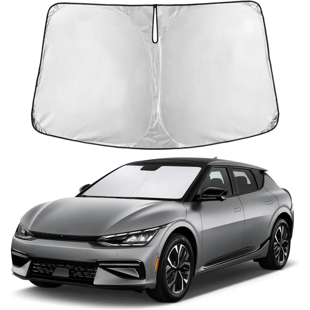 image:imageEcoNour Windshield Sunshade Compatible for Kia EV6 20222023 2024 2025  Sun Visor for Front Windshield amp Window Sun Shade Cover UV Heat Blocker amp Protector Car Accessories