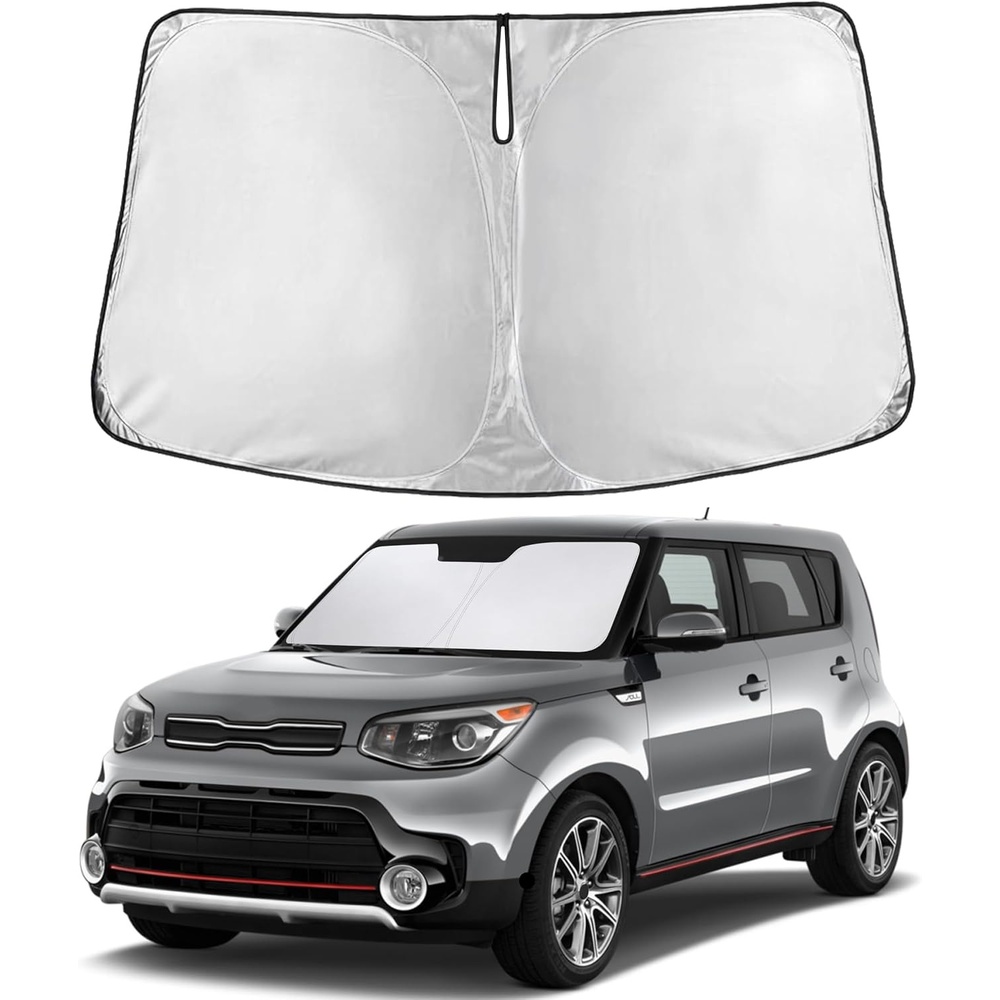 image:imageEcoNour Windshield Sunshade Compatible for Kia Soul 20142017 2018 2019 Sun Visor for Front Windshield amp Window Sun Shade Cover UV Heat Blocker amp Protector Car Accessories