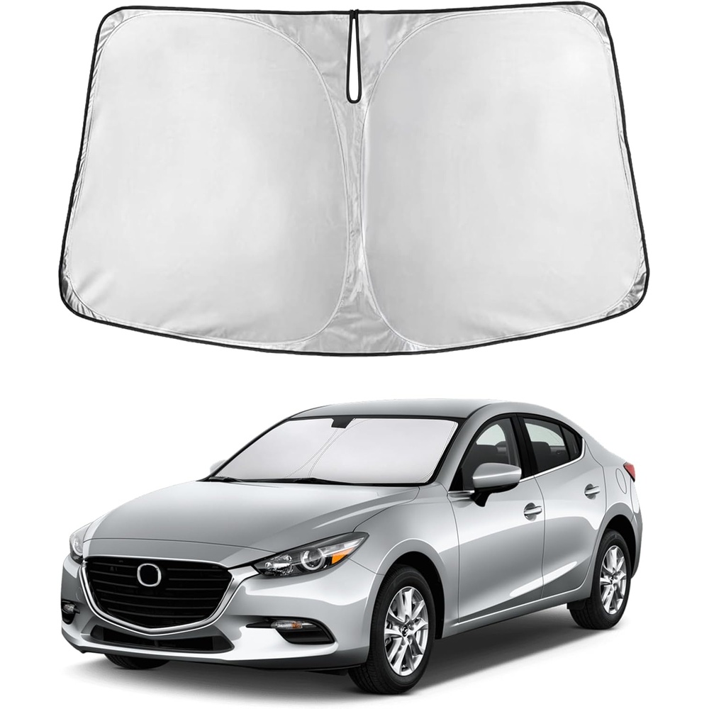 image:imageEcoNour Windshield Sunshade Compatible for Mazda 3 20142016 2017 2018 Sun Visor for Front Windshield amp Window Sun Shade Cover UV Heat Blocker amp Protector Car Accessories