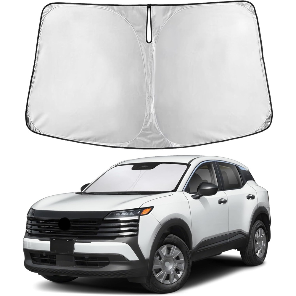image:imageEcoNour Windshield Sunshade Compatible for Nissan Kicks 2025 2026 Sun Visor for Front Windshield amp Window Sun Shade Cover UV Heat Blocker amp Protector Car Accessories