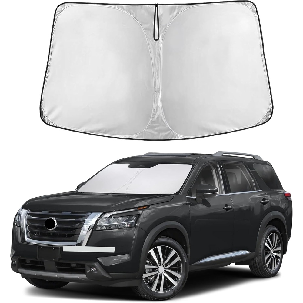 image:imageEcoNour Windshield Sunshade Compatible for Nissan Pathfinder 20222025 2026 Sun Visor for Front Windshield amp Window Sun Shade Cover UV Heat Blocker amp Protector Car Accessories