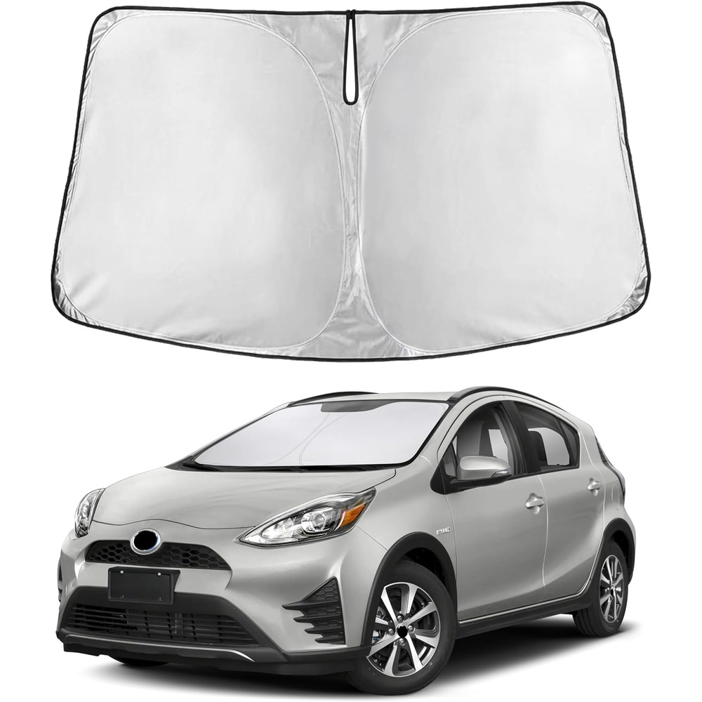 image:imageEcoNour Windshield Sunshade Compatible for Toyota Prius C 20122018 2019 Sun Visor for Front Windshield amp Window Sun Shade Cover UV Heat Blocker amp Protector Car Accessories