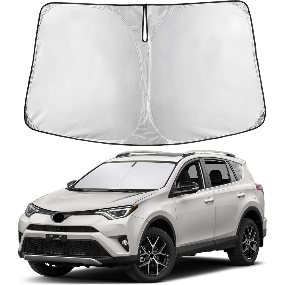 image:imageEcoNour Windshield Sunshade Compatible for Toyota RAV4 20132016 2017 2018 LE XLE Premium XSE Limited SE TRD OffRoad Sun Visor for Front Window Sun Shade Cover Car Accessories
