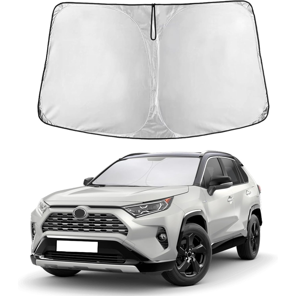 image:imageEcoNour Windshield Sunshade Compatible for Toyota RAV4 20192024 20252026 SR SR5 TRD Sport TRD OffRoad Limited TRD Pro Sun Visor for Front Window Sun Shade Cover UV Blocker Car Accessories