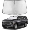 EcoNour Windshield Sunshade Compatible for Chevrolet Suburban 2021-2025 | Sun Visor for Front Windshield & Window Sun Shade Cover, UV Heat Blocker & Protector, Car Accessories