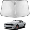 EcoNour Windshield Sunshade Compatible for Dodge Challenger 2015-2024 2025 | Sun Visor for Front Windshield & Window Sun Shade Cover, UV Heat Blocker & Protector, Car Accessories