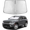 EcoNour Windshield Sunshade for Jeep Grand Cherokee 2011-2024 2025 2026 | Sun Visor for Front Windshield & Window Sun Shade Cover, UV Heat Blocker & Protector, Car Accessories