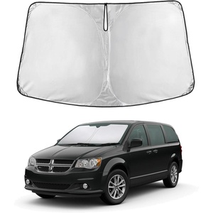 EcoNour Windshield Sunshade Compatible for Dodge Caravan 2008-2019 2020 | (Not for Dodge Grand Caravan) Sun Visor for Front Window Sun Shade Cover, UV Heat Protector, Car Accessories