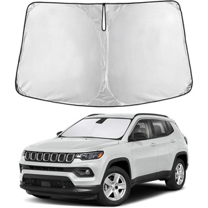 EcoNour Windshield Sunshade Compatible for Jeep Compass 2017-2023 2024 2025 | Sun Visor for Front Windshield & Window Sun Shade Cover, UV Heat Blocker & Protector, Car Accessories