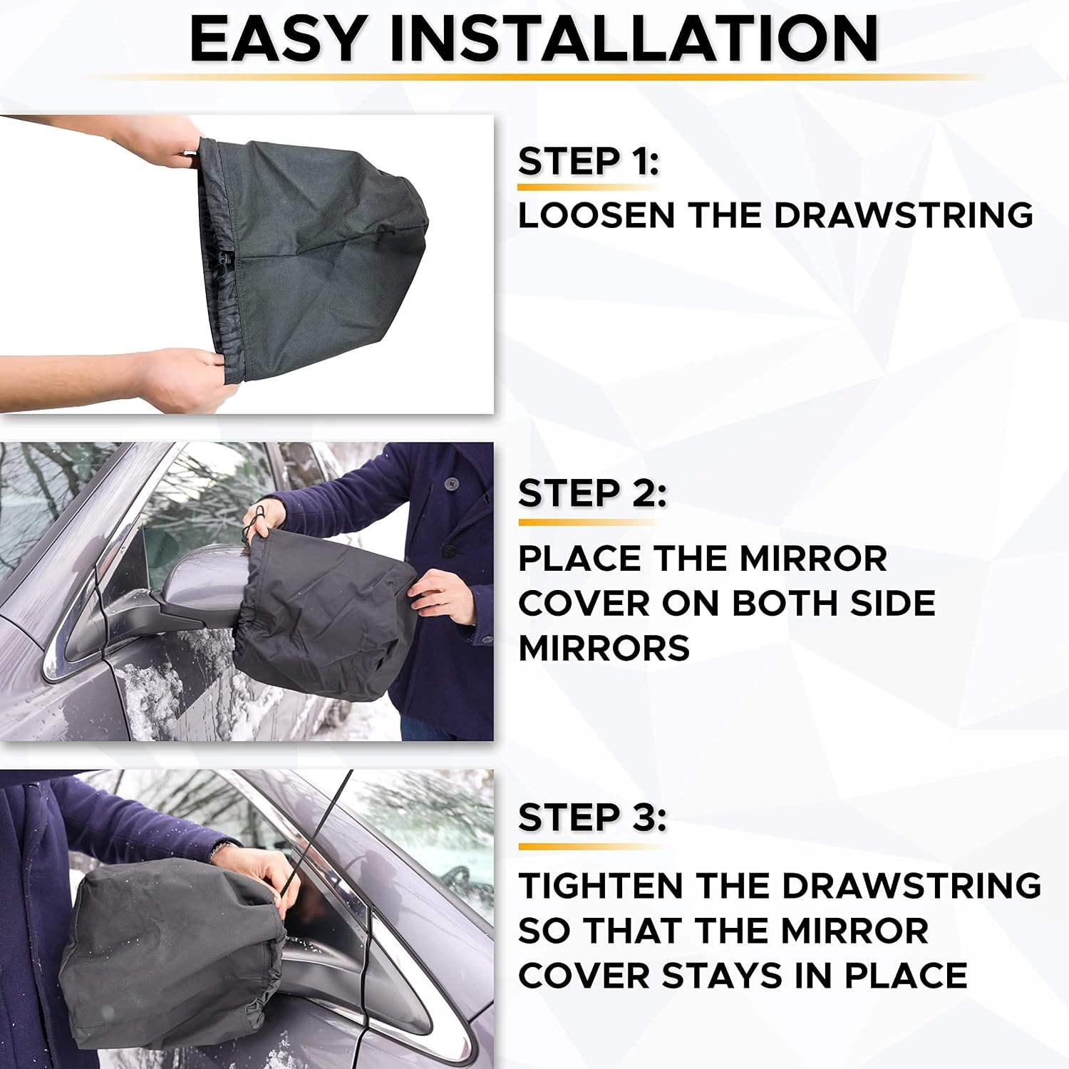 image:imageEcoNour Windshield Cover for Ice and Snow Windshield Snow Cover with Side Mirror Cover amp Wiper Protection Oxford Fabric Winter Cover for Pickup Trucks SUV amp Mini Van XLarge 74x43Side mirror 2 pack