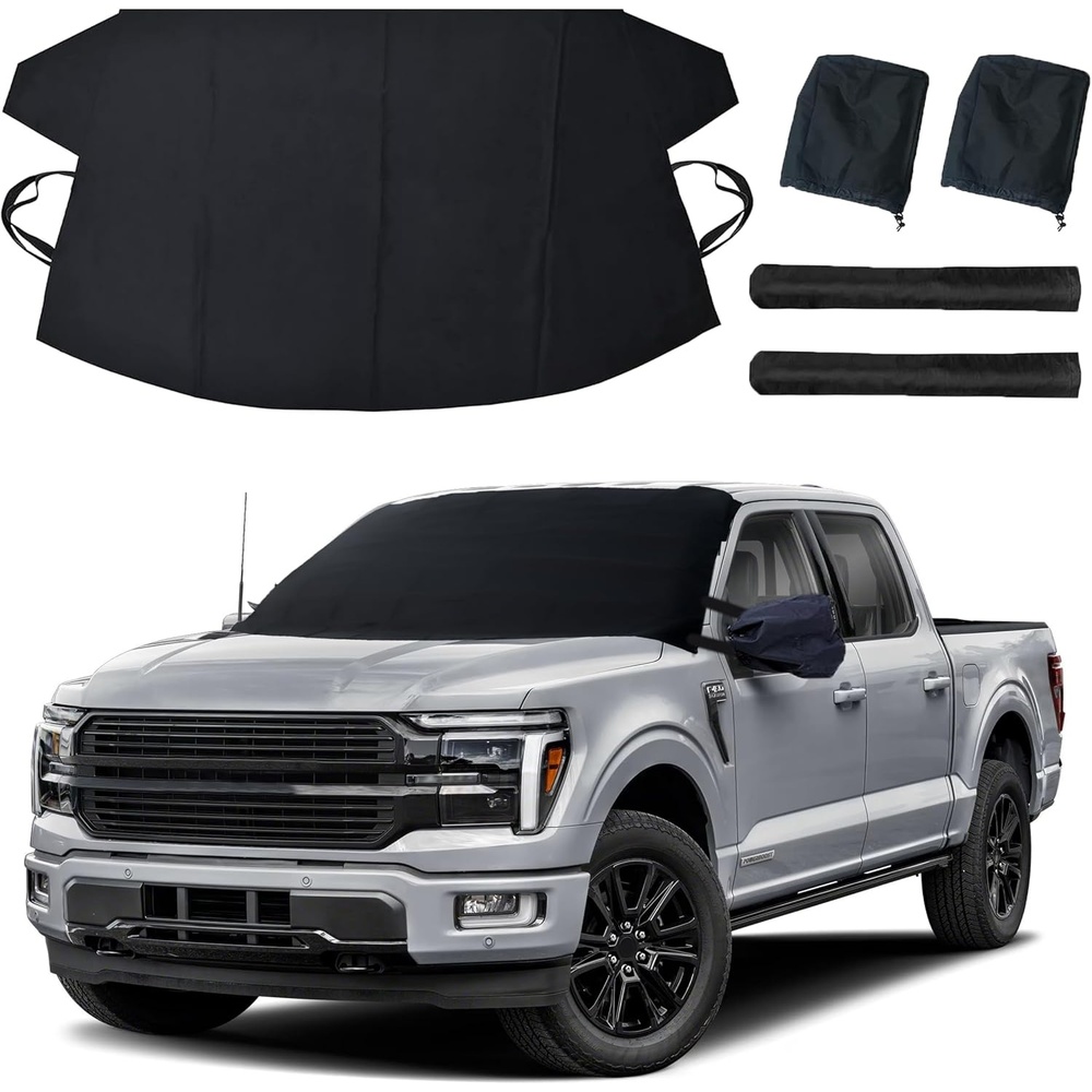 image:imageEcoNour Windshield Cover for Ice and Snow Windshield Snow Cover with Side Mirror Cover amp Wiper Protection Oxford Fabric Winter Cover for Pickup Trucks SUV amp Mini Van XLarge 74x43XXXlarge