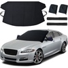 EcoNour Windshield Cover for Ice and Snow | Windshield Snow Cover with Side Mirror Cover & Wiper Protection | Oxford Fabric Winter Cover for Pickup Trucks, SUV & Mini Van | X-Large (74″x43″)(Standard)