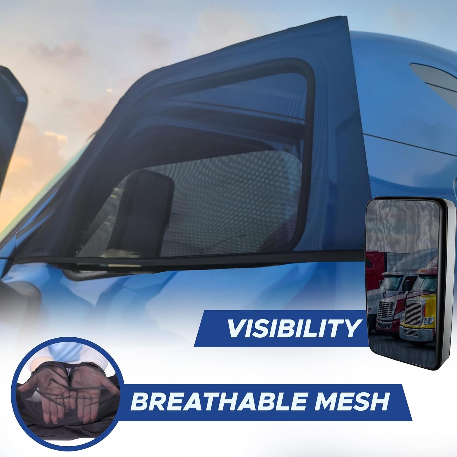 image:imageEcoNour Car Front Side Window Sun Shades Compatible for Toyota Tacoma 2 Pack Breathable Super Stretchy Mesh Sun Shade Heat Block UV Protection Car Window Screen Covers Mosquito Net CurtainsXXXLarge
