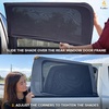 EcoNour Car Front Side Window Sun Shades Compatible for Toyota Tacoma | 2 Pack Breathable Super Stretchy Mesh Sun Shade | Heat Block UV Protection Car Window Screen Covers | Mosquito Net Curtains(Toyota Tacoma Rear)