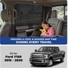 EcoNour Car Front Side Window Sun Shades Compatible for Toyota Tacoma | 2 Pack Breathable Super Stretchy Mesh Sun Shade | Heat Block UV Protection Car Window Screen Covers | Mosquito Net Curtains(Fit for Ford F-150 2015–2020)