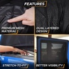 EcoNour Car Front Side Window Sun Shades Compatible for Toyota Tacoma | 2 Pack Breathable Super Stretchy Mesh Sun Shade | Heat Block UV Protection Car Window Screen Covers | Mosquito Net Curtains(Jeep Wrangler Front)
