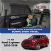 EcoNour Car Front Side Window Sun Shades Compatible for Toyota Tacoma | 2 Pack Breathable Super Stretchy Mesh Sun Shade | Heat Block UV Protection Car Window Screen Covers | Mosquito Net Curtains(Fit for Ford Explorer 2020–2026)