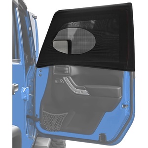 EcoNour Car Front Side Window Sun Shades Compatible for Toyota Tacoma | 2 Pack Breathable Super Stretchy Mesh Sun Shade | Heat Block UV Protection Car Window Screen Covers | Mosquito Net Curtains(Jeep Wrangler Front)