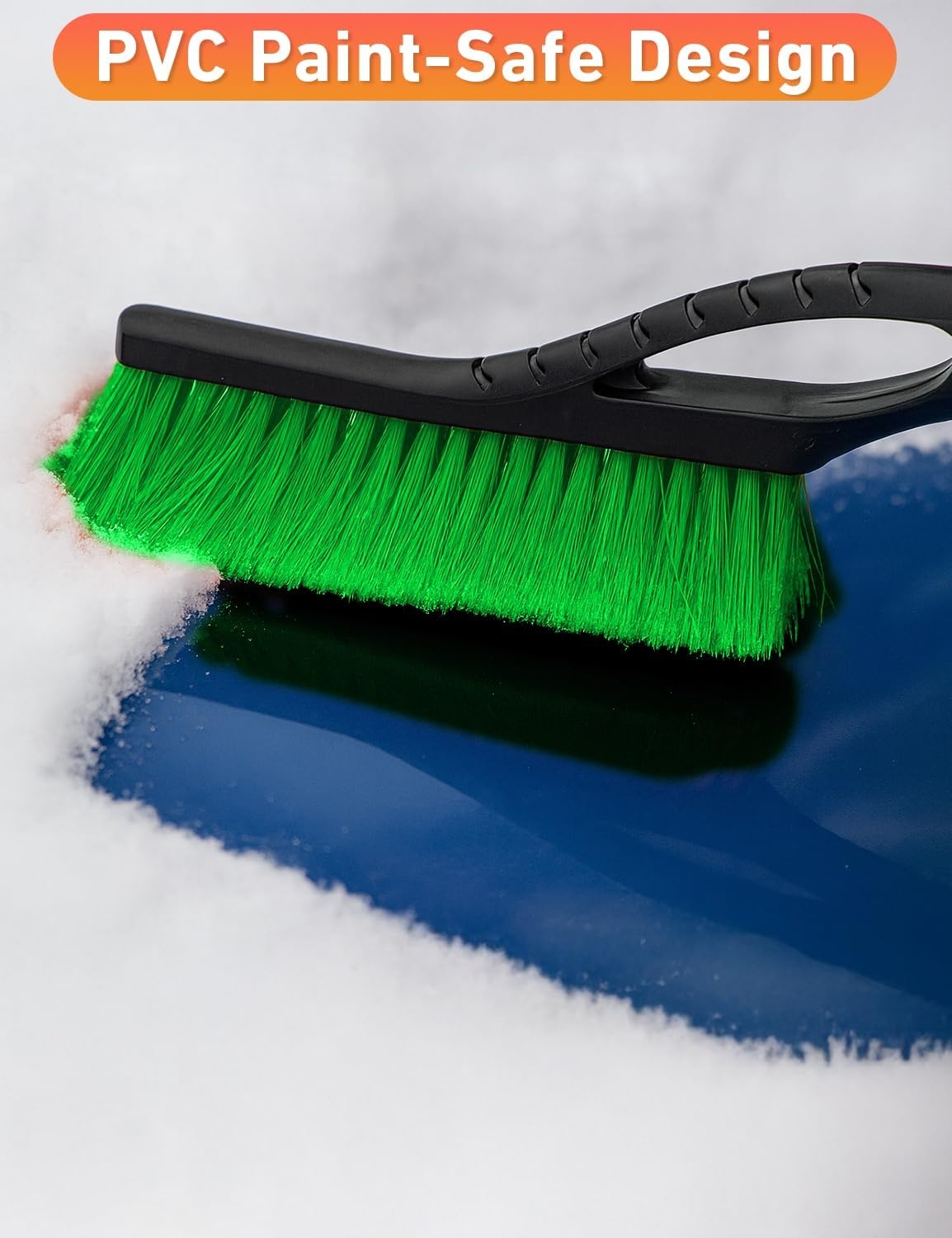 image:imageEcoNour 17 Snow Brush amp Ice Scraper for Car Windshield with Soft Foam GripOrange Red Green