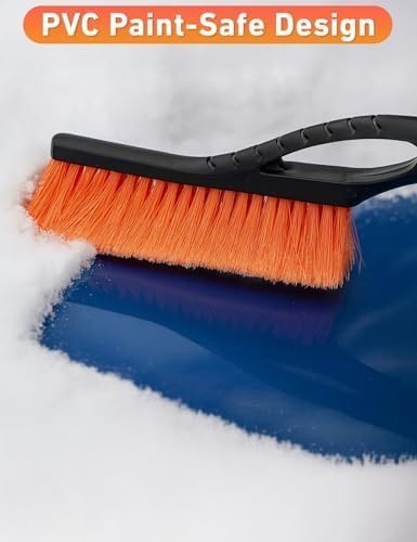 image:imageEcoNour 17 Snow Brush amp Ice Scraper for Car Windshield with Soft Foam GripOrange