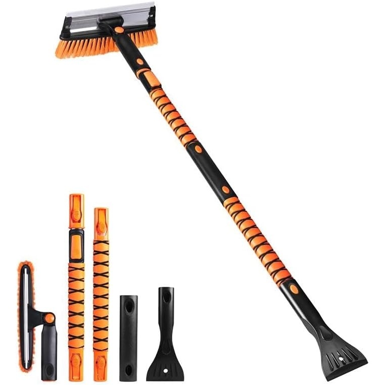 image:imageEcoNour 49 Snow Broom with Ice Scraper for Car Windshield amp WindowsOrange 55