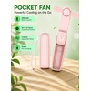EcoNour Pocket Fan, Pink, Mini Handheld Personal Fan, 3-Speed Portable Cooling Fan for Travel, Office & Outdoor(Pink)