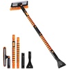 EcoNour 49″ Snow Broom with Ice Scraper for Car Windshield & Windows(Orange 55″)