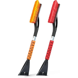 EcoNour 17″ Snow Brush & Ice Scraper for Car Windshield with Soft Foam Grip(Orange & Red)