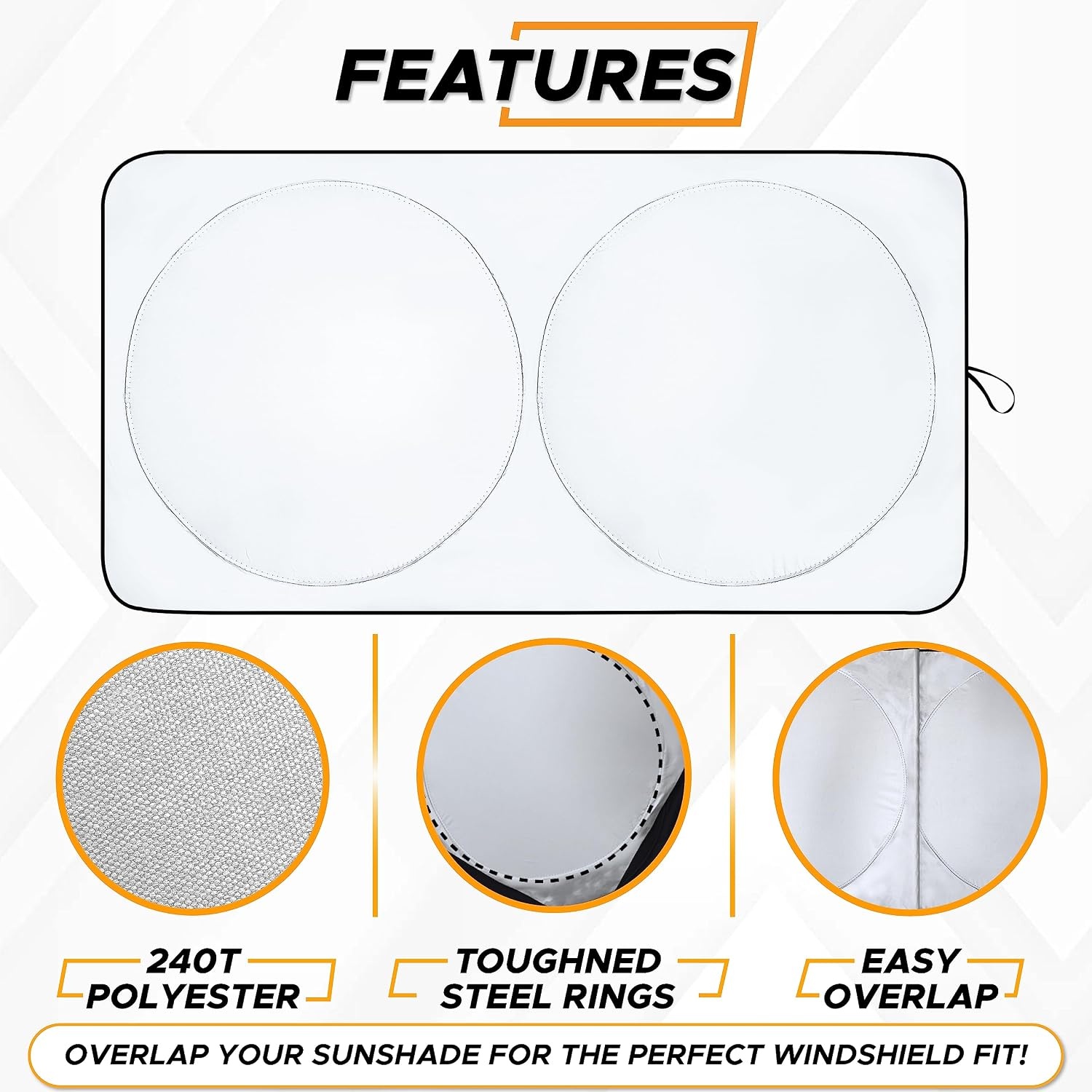 image:imageEcoNour Car Windshield Sun Shade Side Window Sun Shade 2 Pack Retractable Roller Sunshade Car Interior Accessories for Sun Heat amp Privacy Blackout
