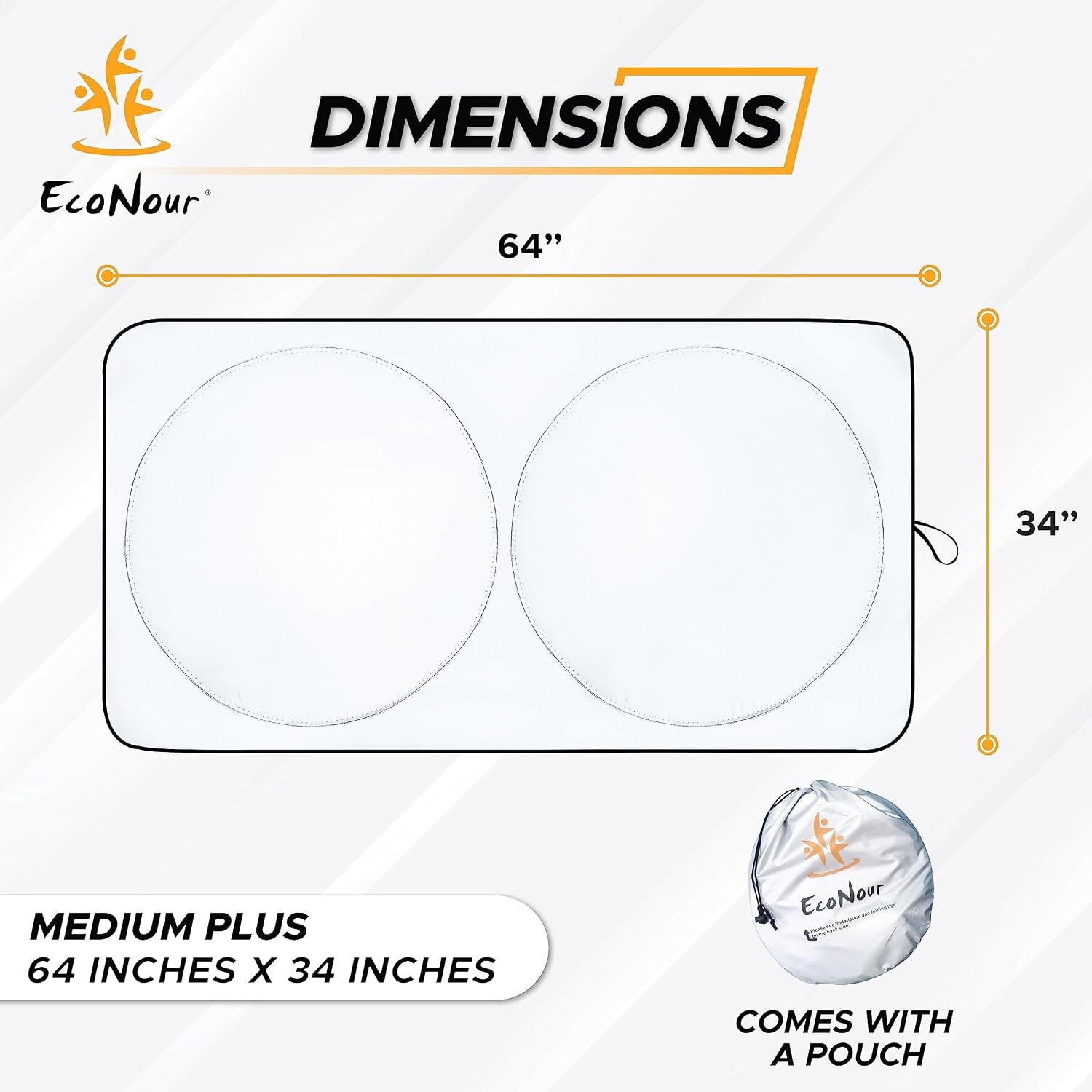 image:imageEcoNour Car Windshield Sun Shade Side Window Sun Shade 2 Pack Retractable Roller Sunshade Car Interior Accessories for Sun Heat amp Privacy Blackout