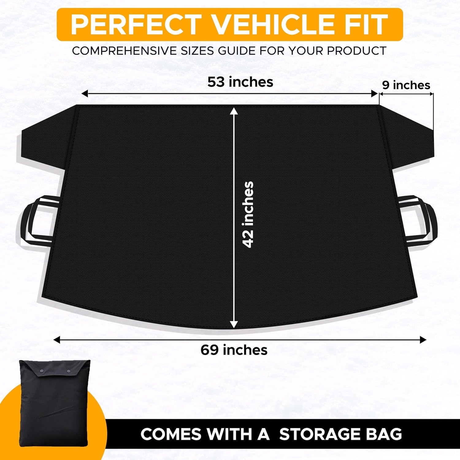 image:imageEcoNour Winter Car Care Bundle 27 Car Snow Brush amp Ice Scraper 2 Pack Windshield Cover for Ice and Snow Heavy Duty 600D Oxford Fabric Complete Winter Protection Kit for Cars SUVs amp Trucks