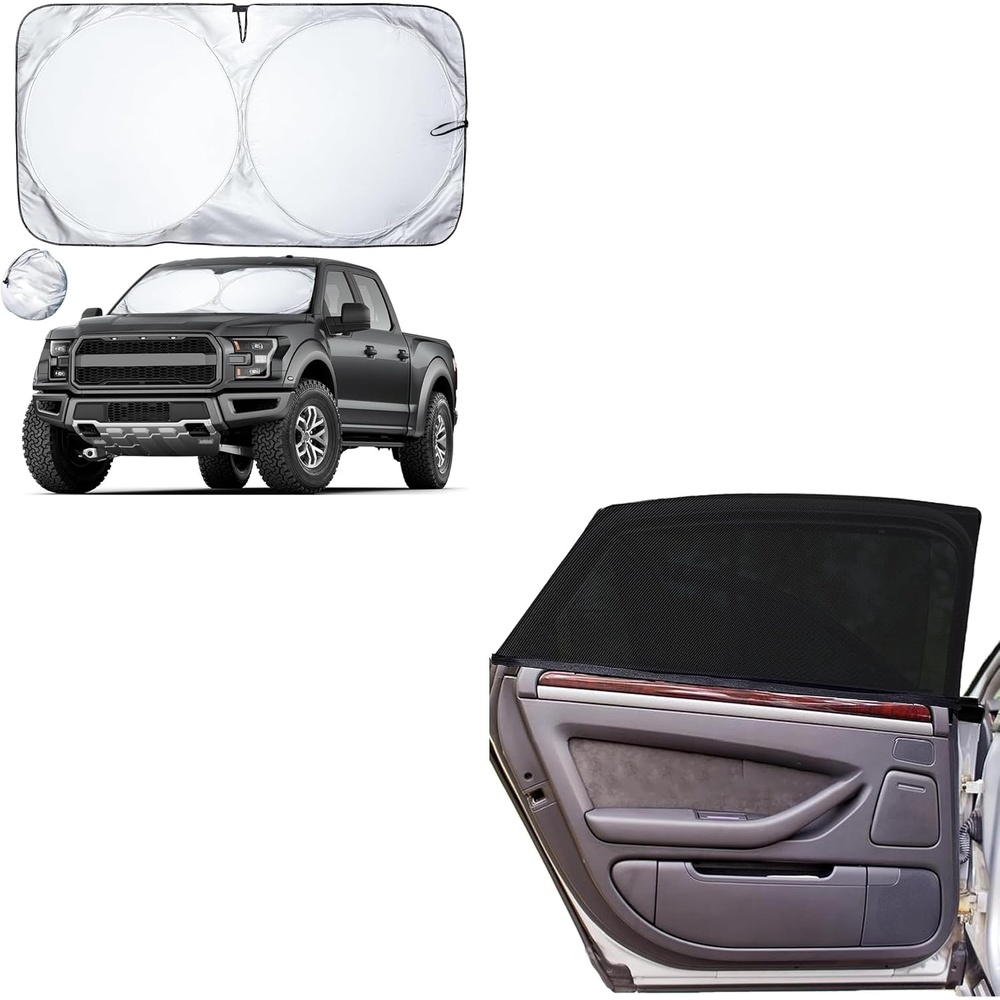 image:imageEcoNour Truck Windshield Sun Shade amp Sun Block Sun Shade for Windshield Window Shades for Side Windows Pack of 2
