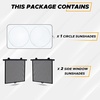 EcoNour Car Windshield Sun Shade + Side Window Sun Shade (2 Pack) | Retractable Roller Sunshade | Car Interior Accessories for Sun Heat & Privacy Blackout