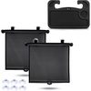 EcoNour 2 in 1 Car Steering Wheel Desk + EcoNour Car Window Shades for Baby (2 Pack) – Upgraded | Steering Wheel Tray for Laptop Car Mount with Pen Holder | Car Shades for Side Window