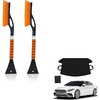 EcoNour Car Snow Brush & Windshield Cover Bundle | Includes 27″ Aluminum Snow Brush with Ice Scraper (2 Pack) & Heavy-Duty 600D Oxford Frost Cover | Winter Car Accessories for Snow & Ice Protection
